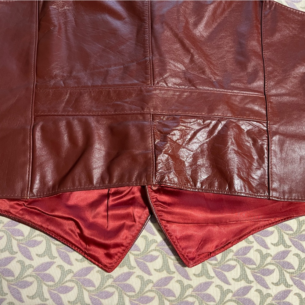 Vintage Men's Leather Vest (Wine) JcPenney 46 TALL - Picture 15 of 15